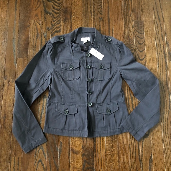 LOFT Jackets & Blazers - Ann Taylor LOFT Military-Style Peplum Dusty Navy Blue Blazer Jacket - NWT!